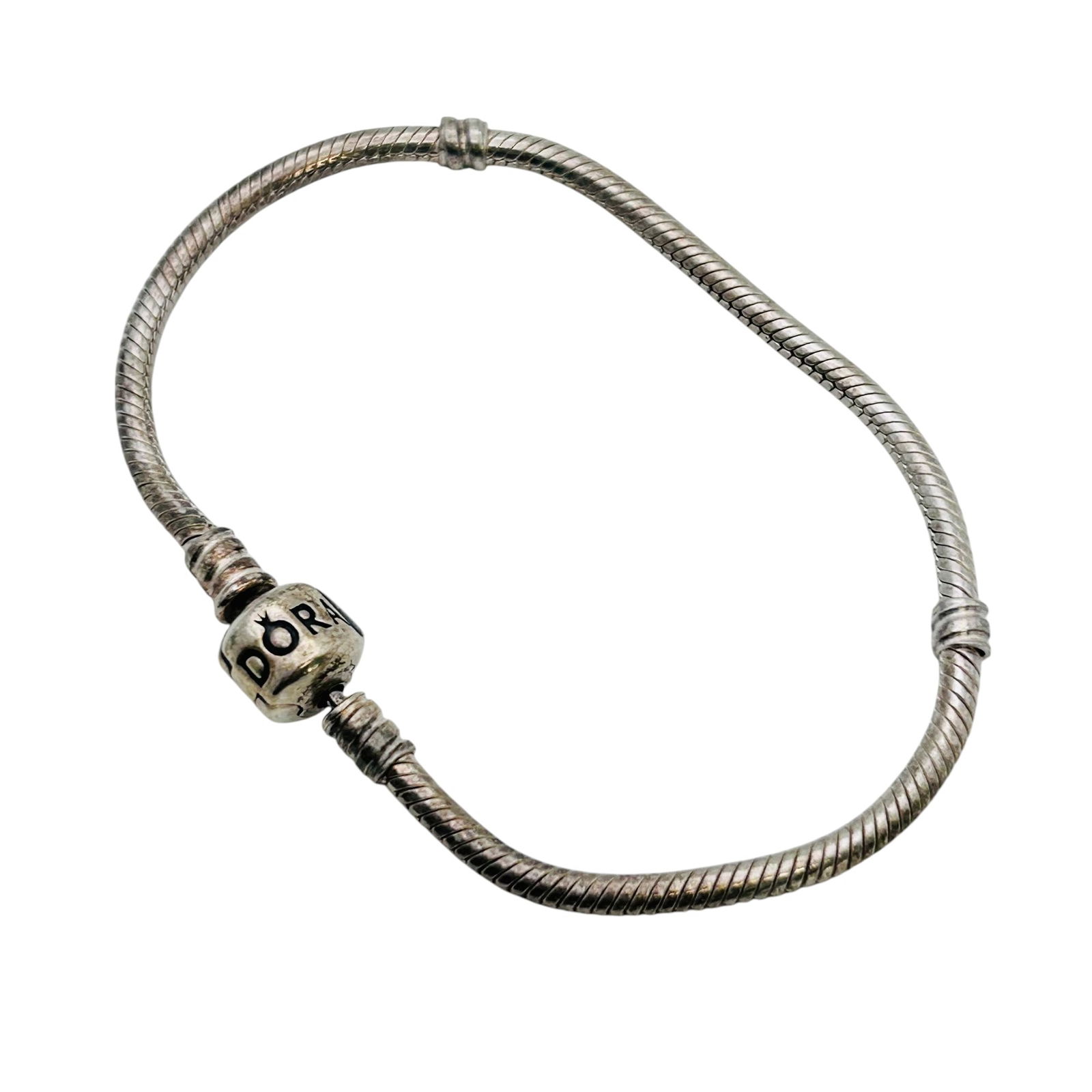 Pandora Sterling Snake Chain Charm Bracelet 14.49 G (1 of 4)