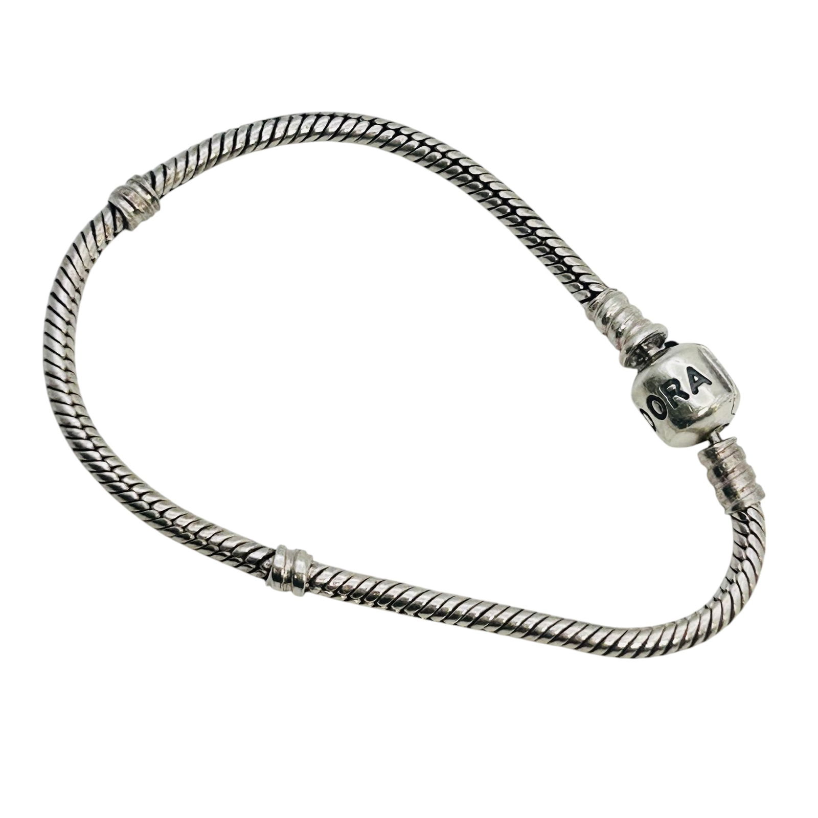 Pandora Sterling Snake Chain Charm Bracelet 12 G (1 of 4)