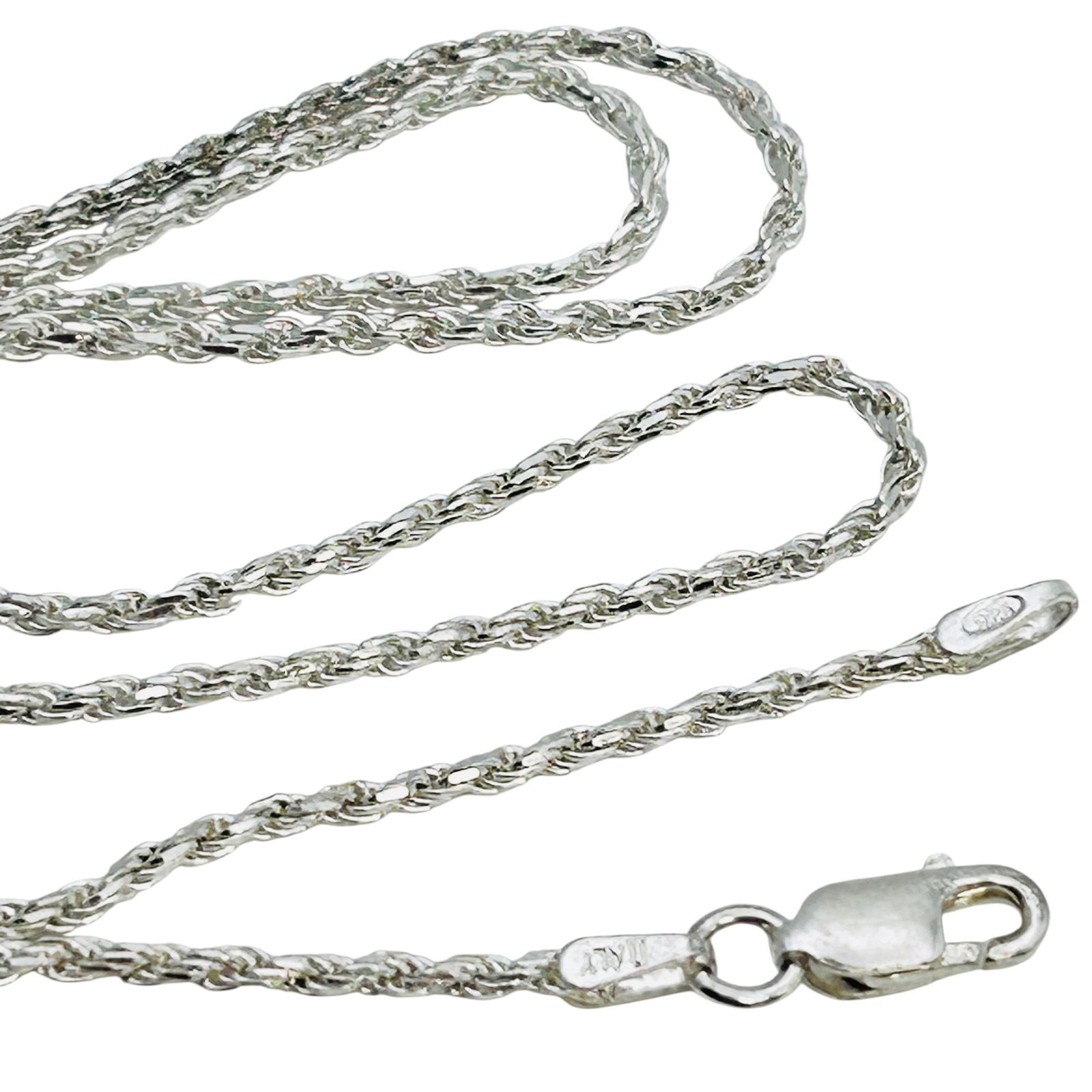 Italy Sterling Rope Chain Necklace 3.91 G (1 of 4)