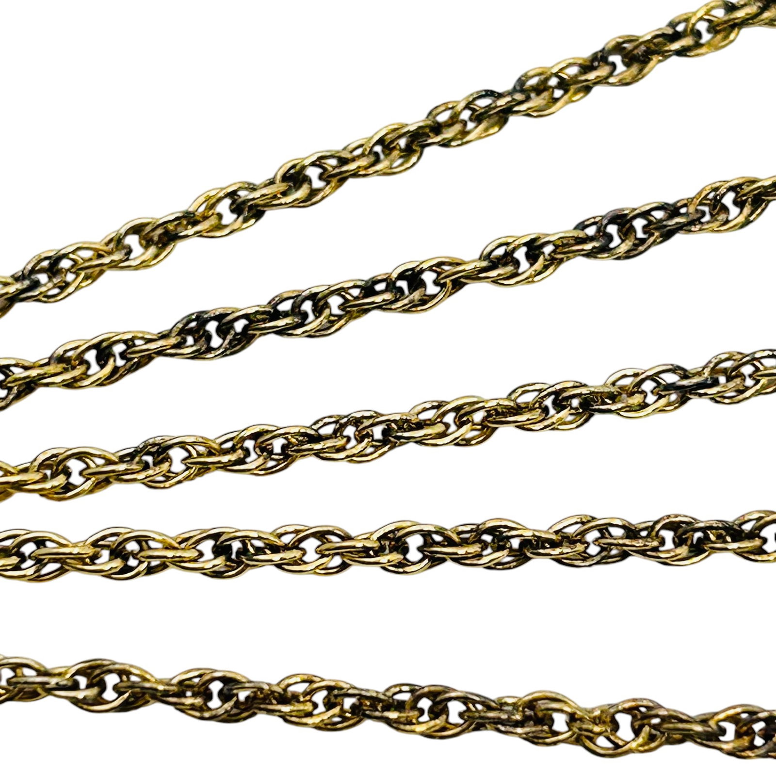 14 K Gold Over Sterling Rope Chain Necklace 6.47 G: 14 K gold over sterling rope chain necklace 6.47 g