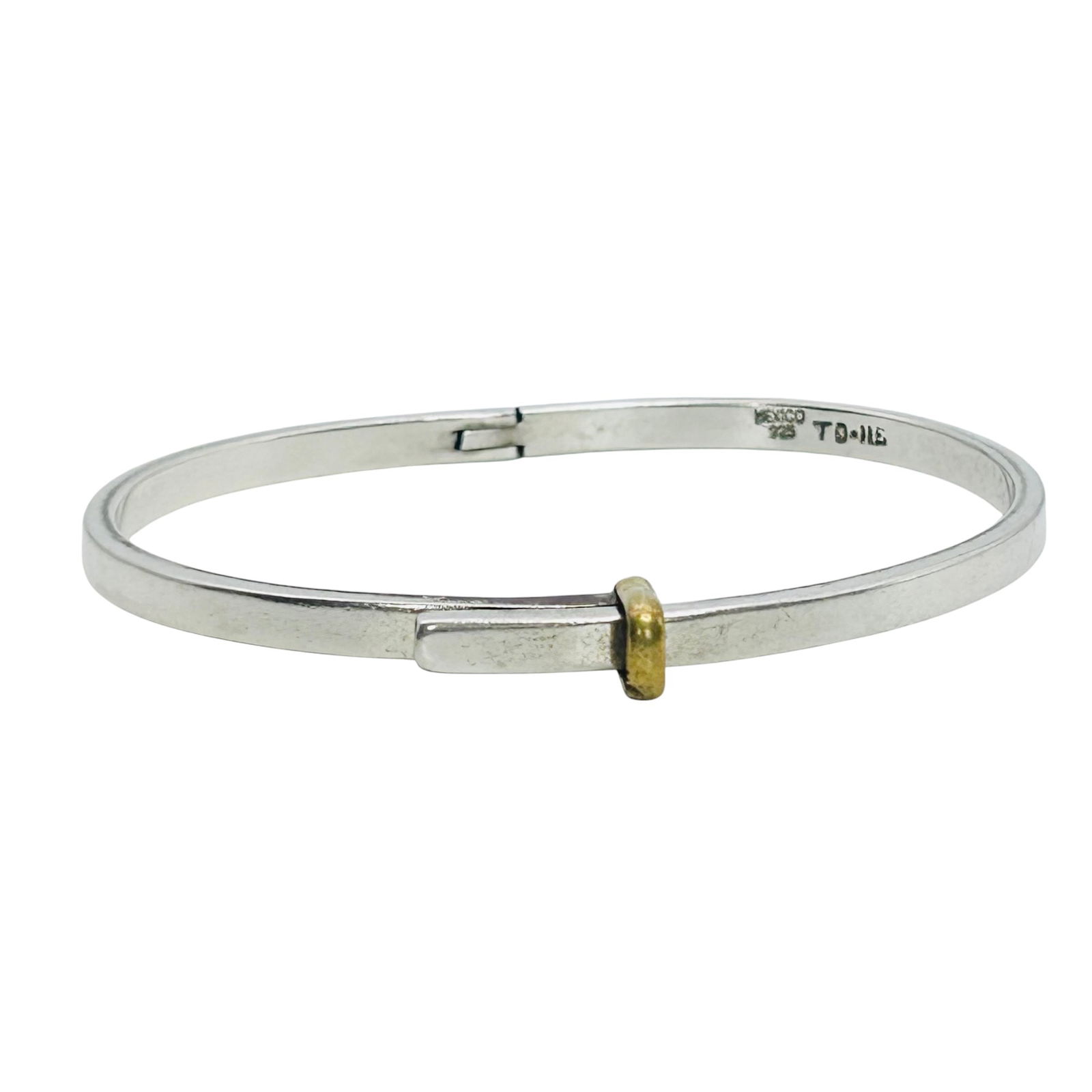 TAXCO TD  115 Mexico Sterling Hinge Bangle Bracelet 18.67 G (1 of 5)