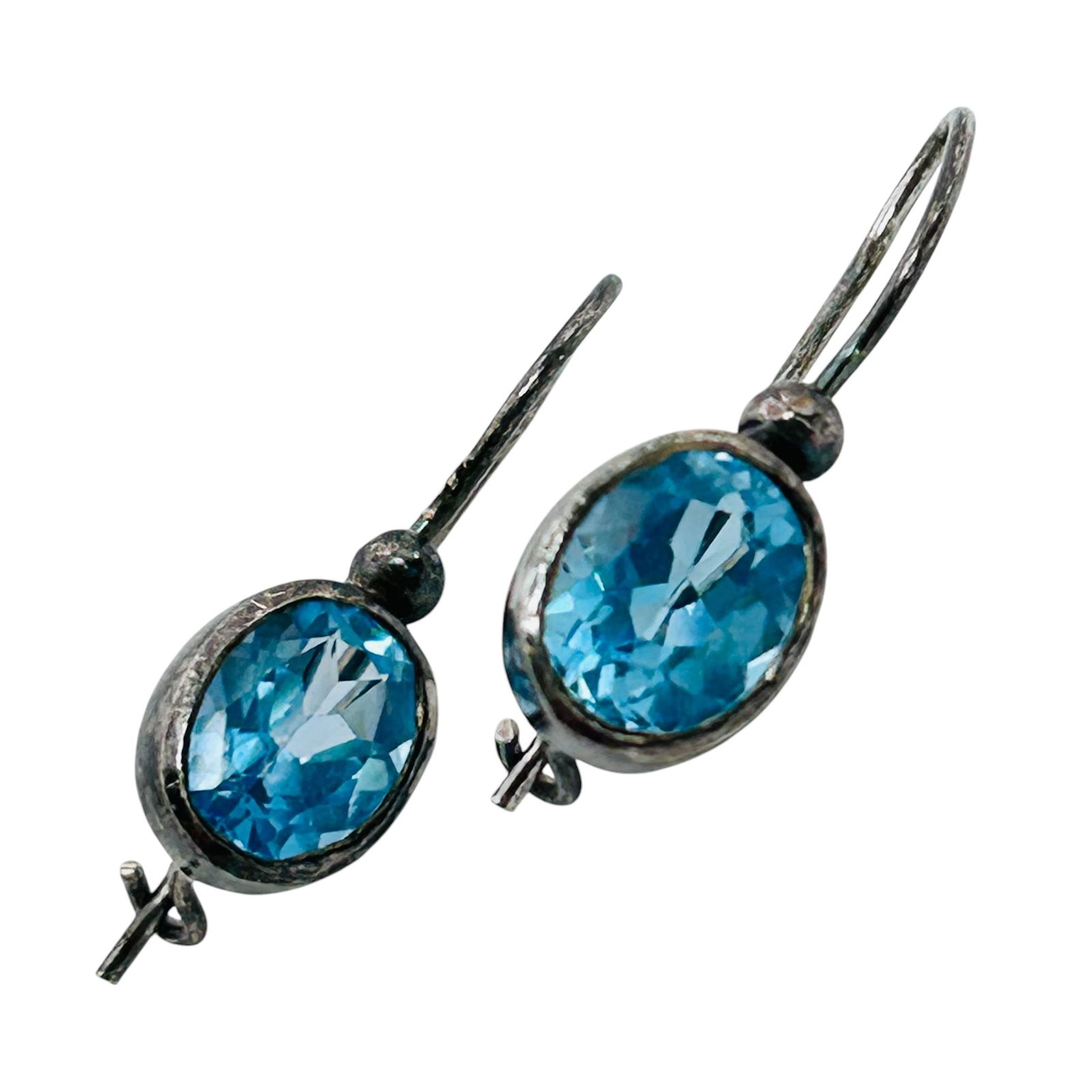 BOMA Topaz Sterling Hook Back Earrings 2.58 G (1 of 4)