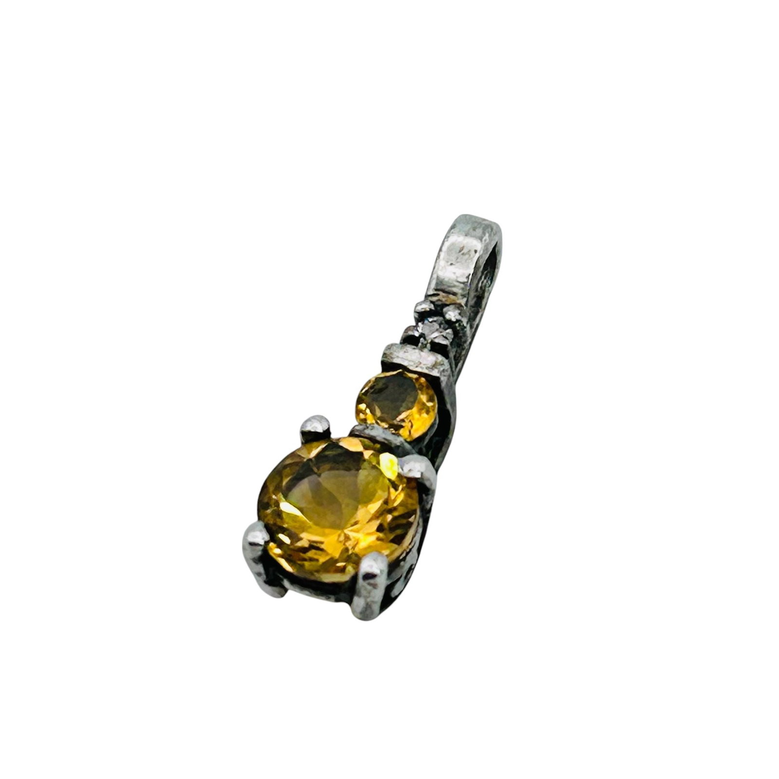 Citrine Sterling Simple Pendant .59 G: Citrine Sterling simple pendant .59 g