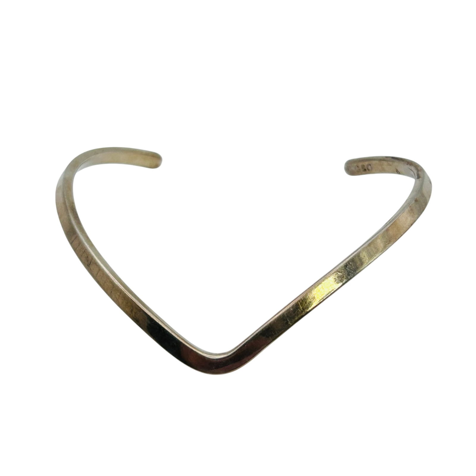 Sterling Beautiful Curved Bangle Cuff Bracelet 8.7 G (1 of 5)