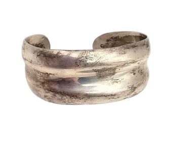 Sterling Silver Modernist Cuff Bracelet 23.8 G