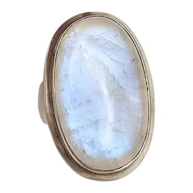 Moonstone Sterling Silver Ring Size 8.5 18.7 G