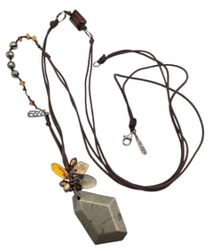 Silpada Stone And Bead Sterling Silver Necklace 31.7 G