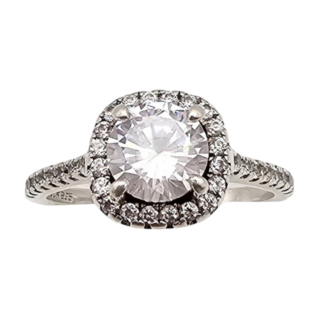 IBB Rhinestone Sterling Silver Cocktail Ring Size 7.5 3.1 G: IBB Rhinestone Sterling Silver Cocktail Ring Size 7.5 3.1 G