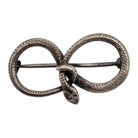 Sterling Silver Snake Brooch 3.8 G