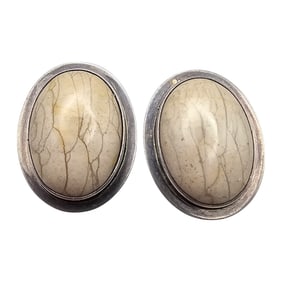 AKR Jasper Sterling Silver Earrings 21.7 G