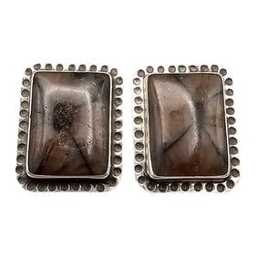 AKR Agate Sterling Silver Earrings 15.7 G