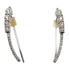 JJ Diamond Sterling Silver Drop Dangle Earrings 2.2 G