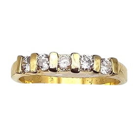 FAS Clear Stone Gold Over Sterling Silver Cocktail Ring Size 6.5 2.2 G