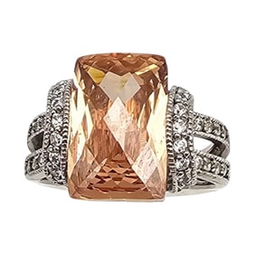 ESPO Cubic Zirconia Sterling Silver Cocktail Ring Size 9.75 9.4 G