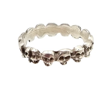 Sterling Silver Skull Ring Size 6.25 2.4 G