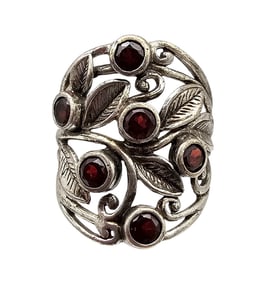 Rhinestone Sterling Silver Ring Size 9.75 8.6 G