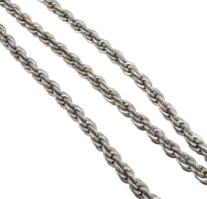 Sterling Silver Rope Chain Necklace 36.5 G