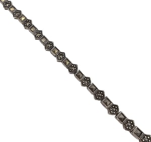 Marcasite Sterling Silver Tennis Bracelet 13.4 G