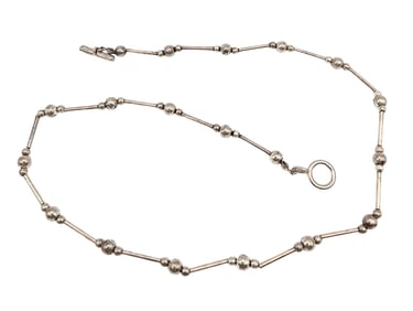 RLL Sterling Silver Ball And Bar Necklace 8.8 G