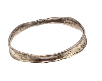 Silpada Sterling Silver Wave Hammered Bangle Bracelet 25.3 G
