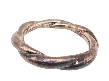 Israel Sterling Silver Hollow Form Twist Bangle Bracelet 35 G