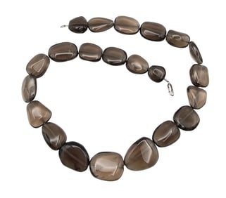 Smoky Quartz Sterling Silver Necklace 116.1 G