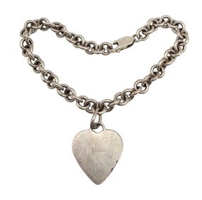 MD Sterling Silver Heart Bracelet 18.5 G