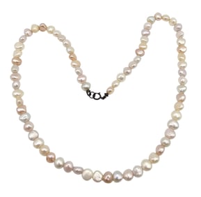 Pearl Sterling Silver Necklace 17.1 G