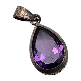 Amethyst Sterling Silver Pendant 2.2 G
