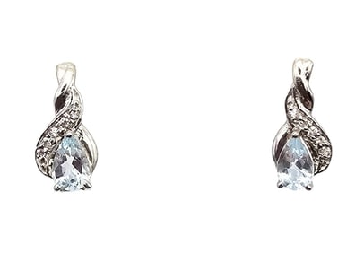 Topaz Sterling Silver Earrings 1.4 G