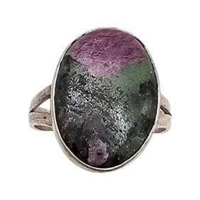 Agate Sterling Silver Ring Size 6.5 4.4 G