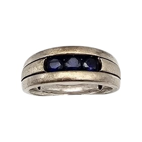 SAI Sapphire Sterling Silver Cocktail Ring Size 9.25 5.8 G