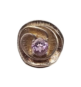 Israel Amethyst Sterling Silver Flower Ring Size 6.5 15.7 G