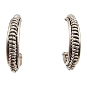 Sterling Silver Coil Hoop Earrings 6.1 G