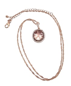 YGI Rhinestone Rose Gold Over Sterling Silver Necklace 5.5 G
