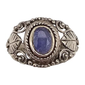 Rhinestone Sterling Silver Cocktail Ring Size 6.75 6.7 G