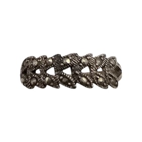 Marcasite Sterling Silver Cocktail Ring Size 7 2.1 G