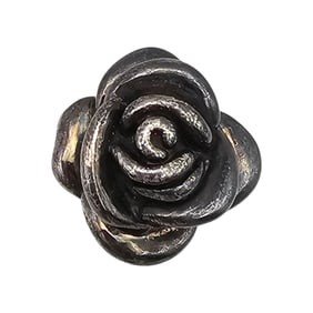 Sterling Silver Hollow Form Rose Flower Ring Size 6 6.4 G