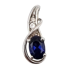 SUN Sapphire Sterling Silver Pendant 1.7 G
