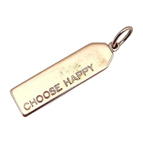 Origami Owl Choose Happy Gold Over Sterling Silver Charm 0.9 G