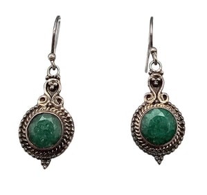 VS Gemstone Sterling Silver Drop Dangle Earrings 4.5 G