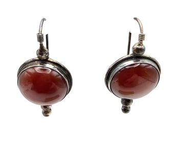 Carnelian Sterling Silver Drop Dangle Earrings 8 G
