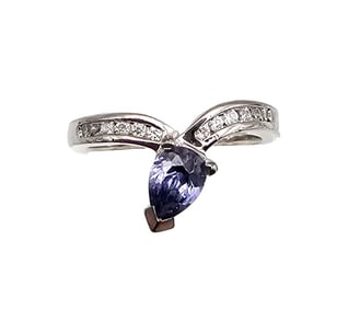 Signed Rhinestone Sterling Silver Cocktail Ring Size 8 4.5 G