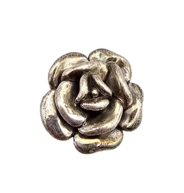 Signed Sterling Silver Hollow Form Rose Ring Size 6.5 5.5 G