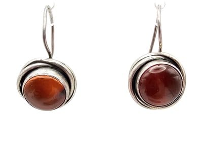 Amber Sterling Silver Drop Dangle Earrings 6 G