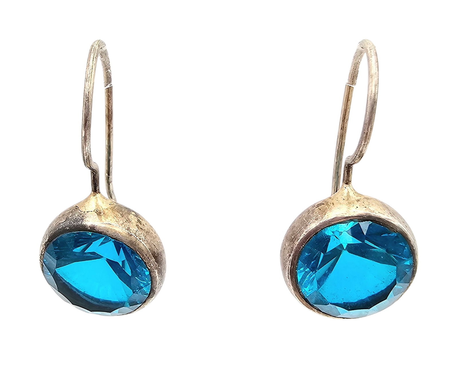 Rhinestone Sterling Silver Drop Dangle Earrings 7.1 G (1 of 4)