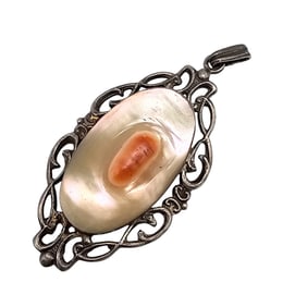 Blister Pearl Sterling Silver Pendant 6.8 G