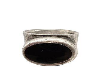 JAD Onyx Sterling Silver Ring Size 8 8 G
