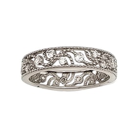 Rhinestone Sterling Silver Cocktail Ring Size 6.75 2.1 G