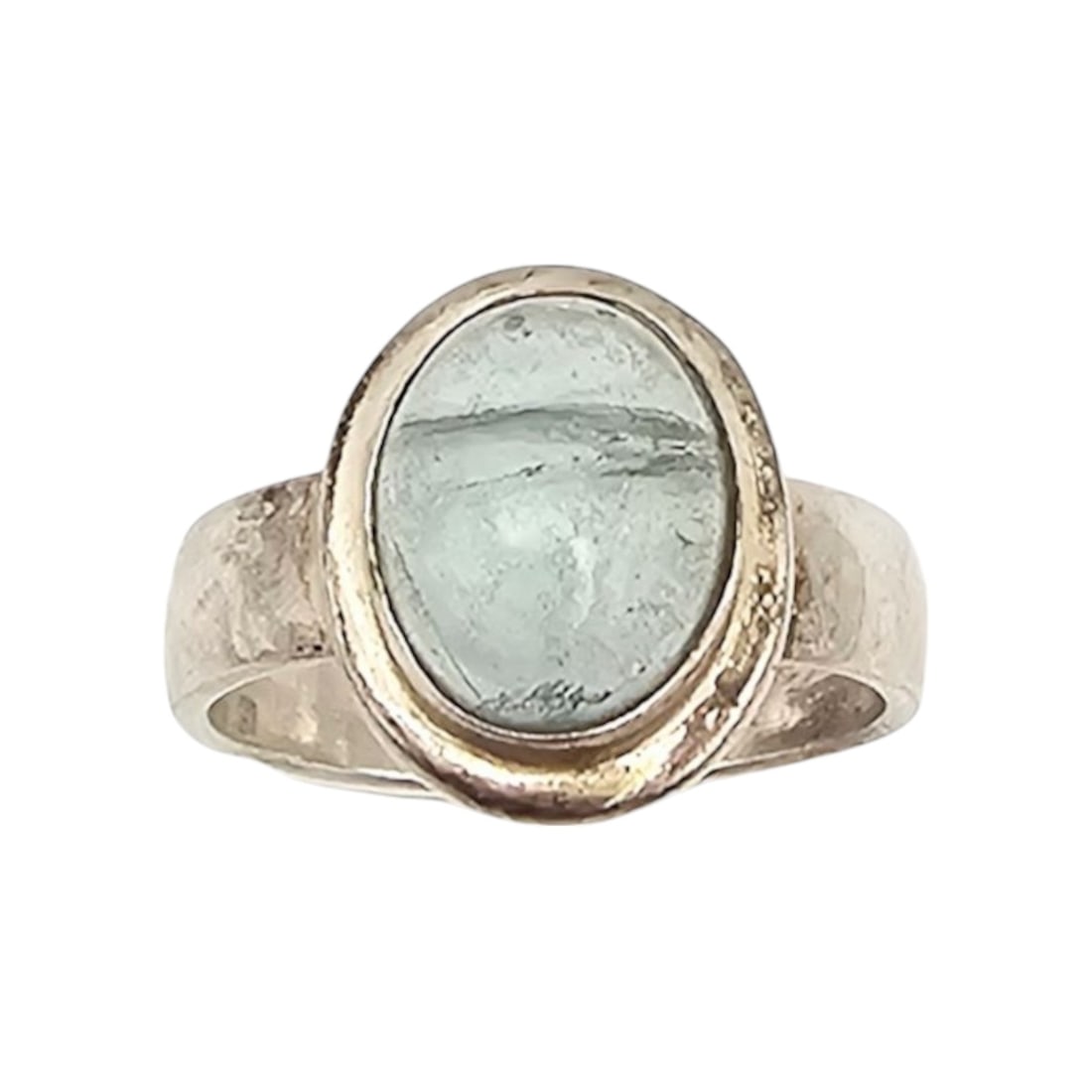 Quartz Sterling Silver Ring Size 5.75 4.4 G: Quartz Sterling Silver Ring Size 5.75 4.4 G as is cracked stone